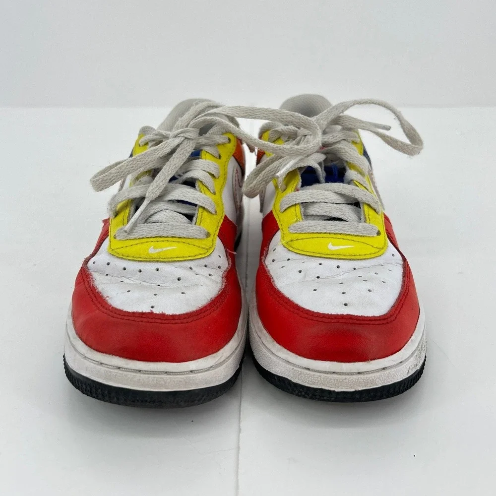 Nike Air Force 1 Low Kids Sneakers Rubik's Cube Red Yellow Blue White Size 1Y